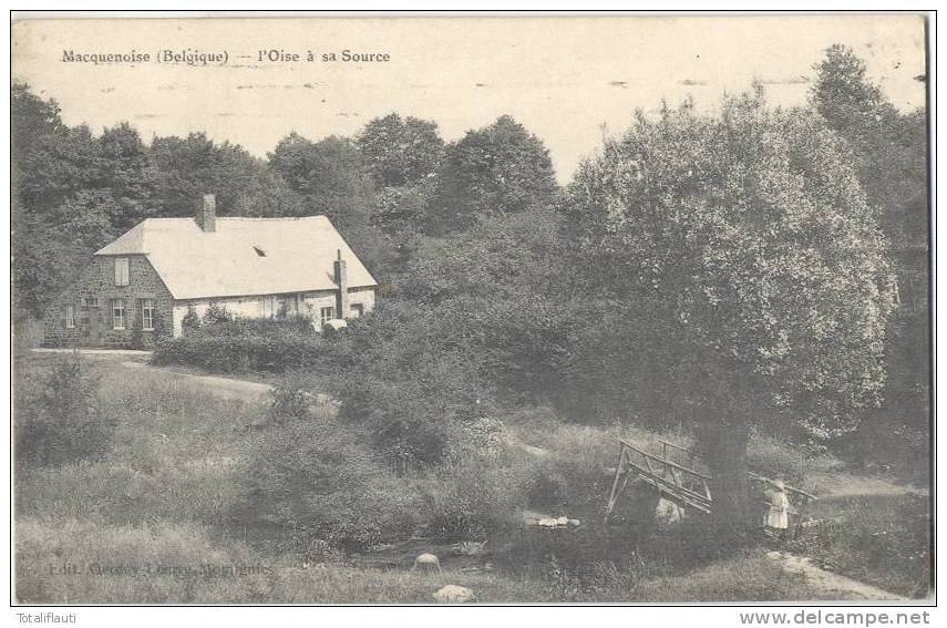 Macquenoise L´Oise A Sa Source Animee Circulee 5.7.1915Grande Guerre Feldpost Tres Bon Etat - Momignies