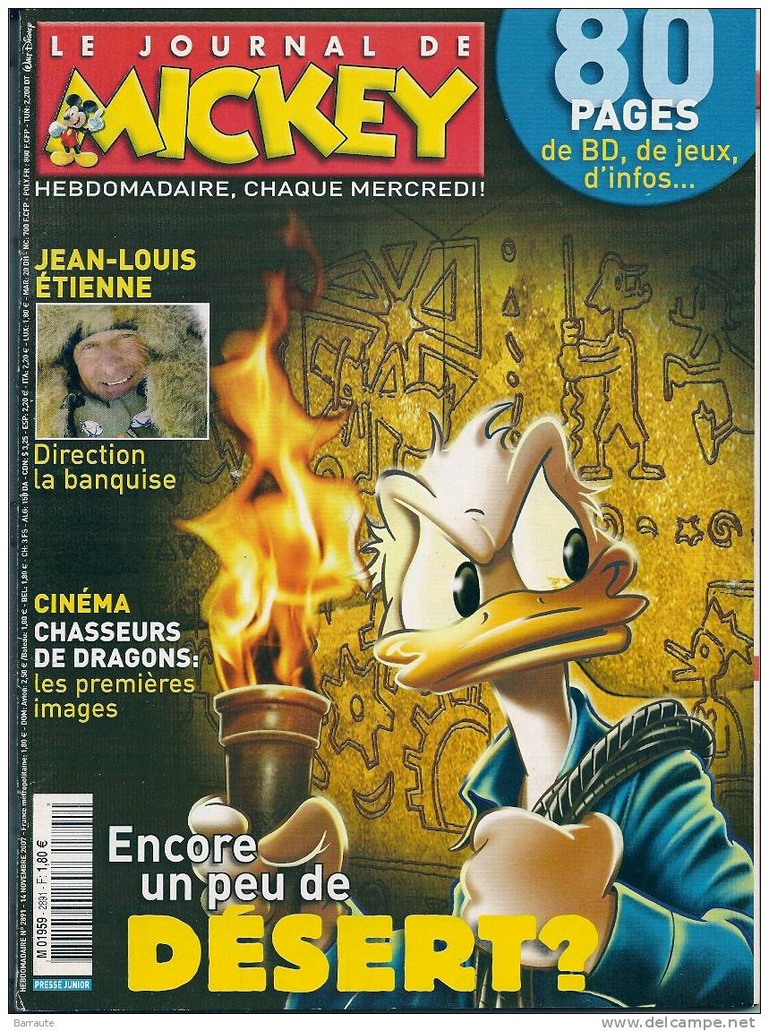 Le Journal De MICKEY  N° 2891  Du 14/11/2007 . POSTER DE CHARLIE CHAPLIN . - Journal De Mickey