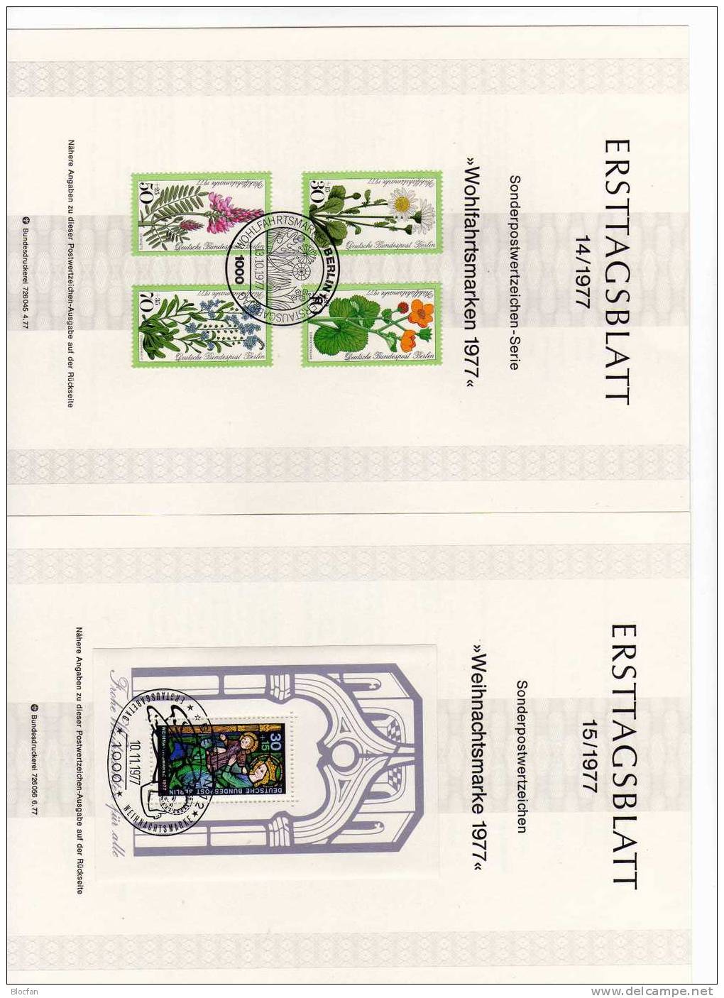 ETB IV. Quartal 1977 Wiesenblumen Kirchenfenster Berlin 556-560 SST 3€ Berliner Ersttagsblatt Document From Germany - Storia Postale