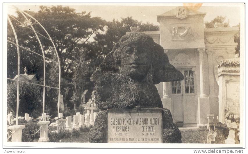 SPANISH TOMB TUMBA ESPAÑOLA MANILA FILIPINAS PHOTO 1930 RARE ET BELLE BALBINO PONCE Y ESPINOSA Y VALERIANA ALONZO DE PON - Filippijnen