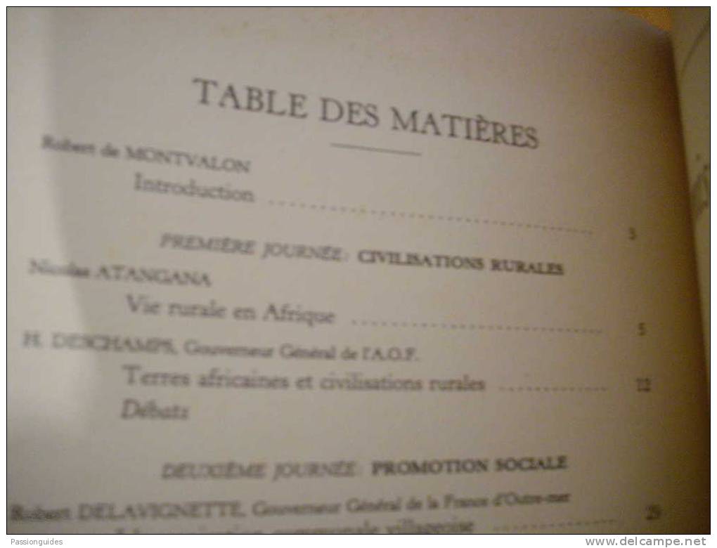 MONDE RURAL D'AFRIQUE NOIRE  IVe JOURNEES D'ETUDES DU SECRETARIAT SOCIAL D'OUTRE-MER PARIS 9-13 MAI 1953