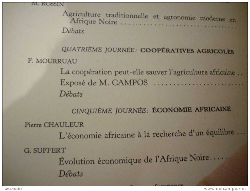 MONDE RURAL D'AFRIQUE NOIRE  IVe JOURNEES D'ETUDES DU SECRETARIAT SOCIAL D'OUTRE-MER PARIS 9-13 MAI 1953
