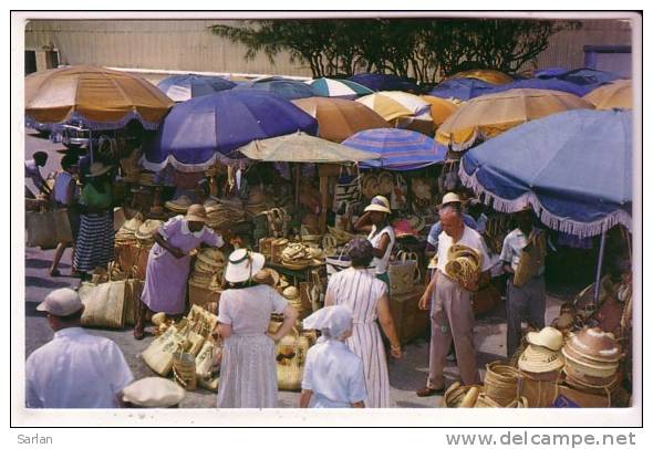 BAHAMAS - NASSAU , Vendors Exhibit Attractive Straw Work In The Picturesque Native Market - Bahamas