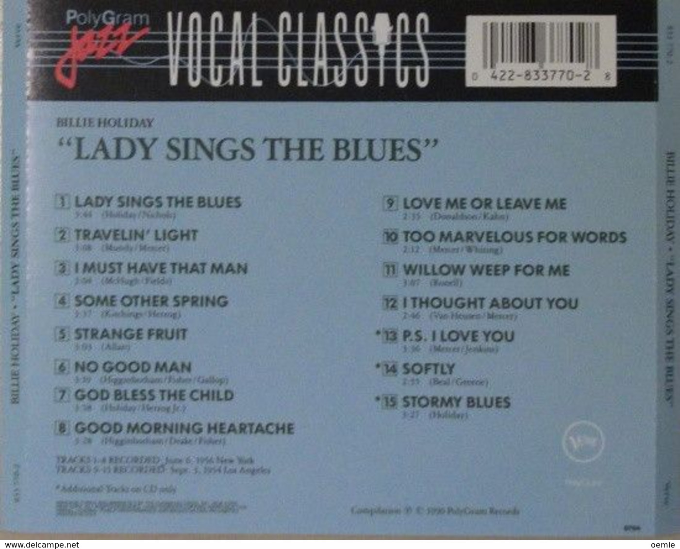 BILLIE  HOLIDAY   /  LADY  SINGS  THE BLUES  //  CD ALBUM  15 Titres  NEUF SOUS CELLOPHANE - Blues