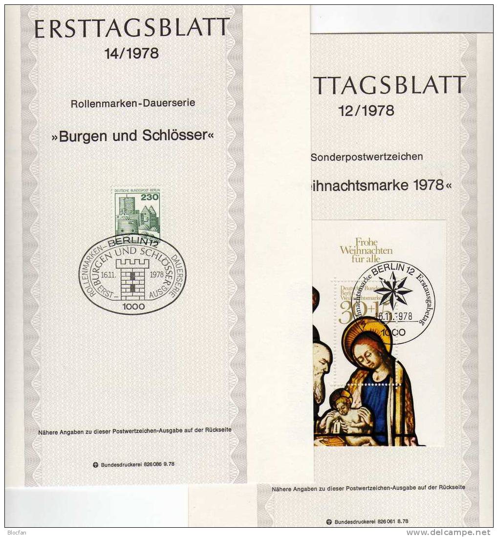 First Day Card Jahr ETB 1/1977-11/1978 Berlin 532-590 O 37€ Operette Schiff Plastik Christmas Lichtenberg Set Of Germany - Briefe U. Dokumente