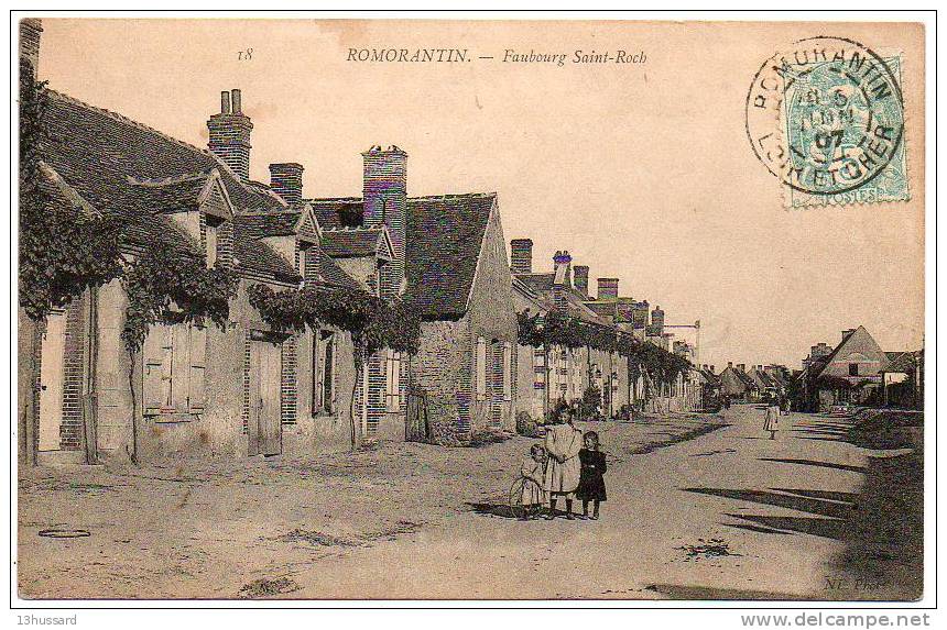 Carte Postale Ancienne Romorantin - Faubourg Saint Roch - Romorantin