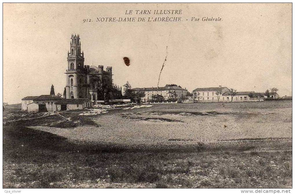 81 LESCURE ALBIGEOIS Eglise, Notre Dame De L'Adrèche, La Drèche, Vue Générale, Ed APA 912, Tarn Illustré, 190? - Lescure