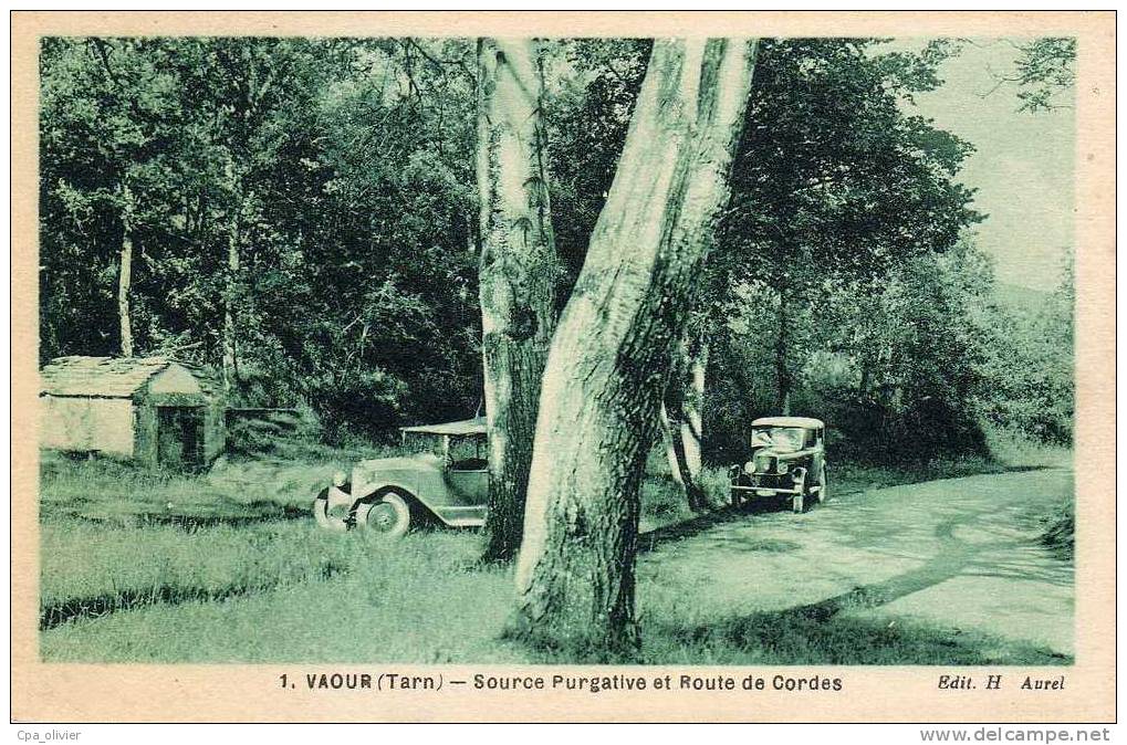 81 VAOUR Source Purgative, Route De Cordes, Automobiles, Ed Aurel 1, 193? - Vaour