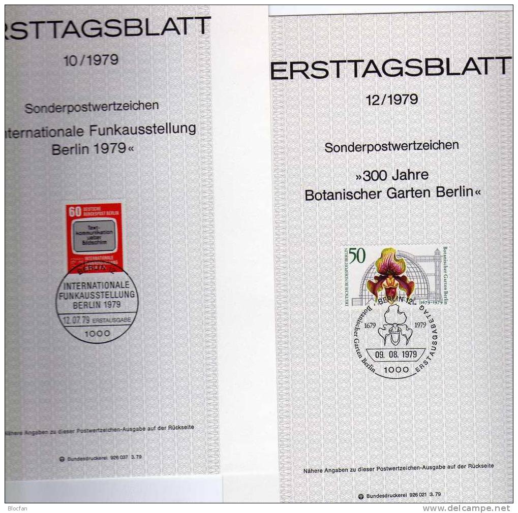 ETB III. Quartal 1979 Technik, Sport, IFA, Moses, Botanik, Laterne Berlin 584-606 SST 8€ - Storia Postale