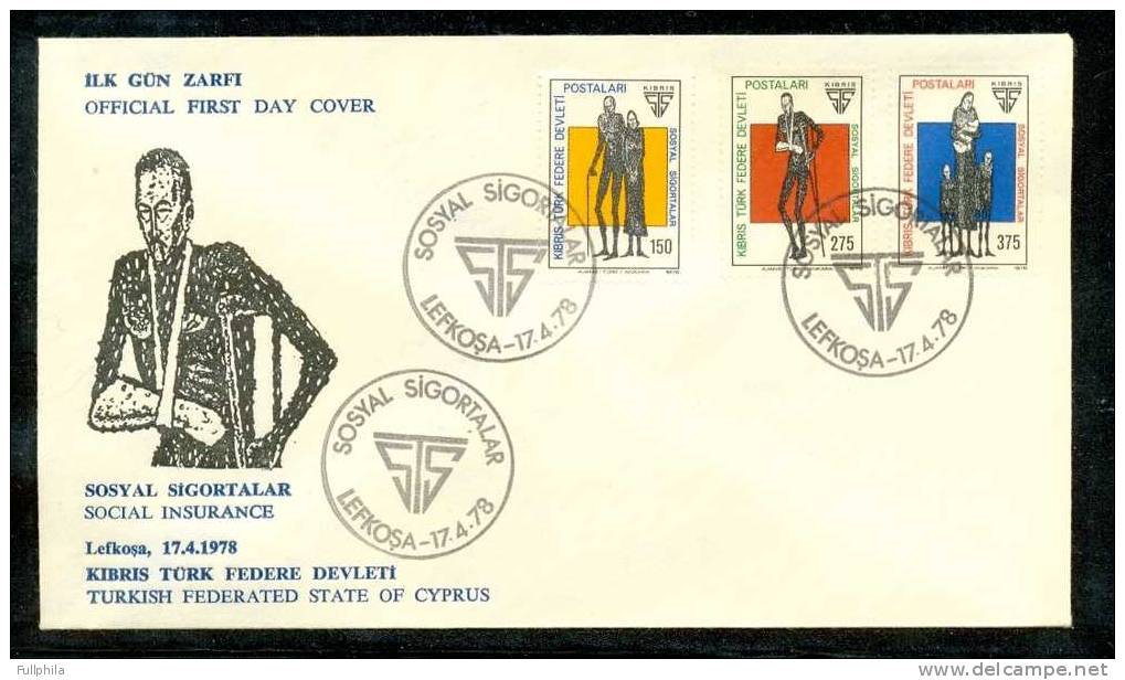 1978 NORTH CYPRUS SOCIAL SECURITY FDC - Brieven En Documenten