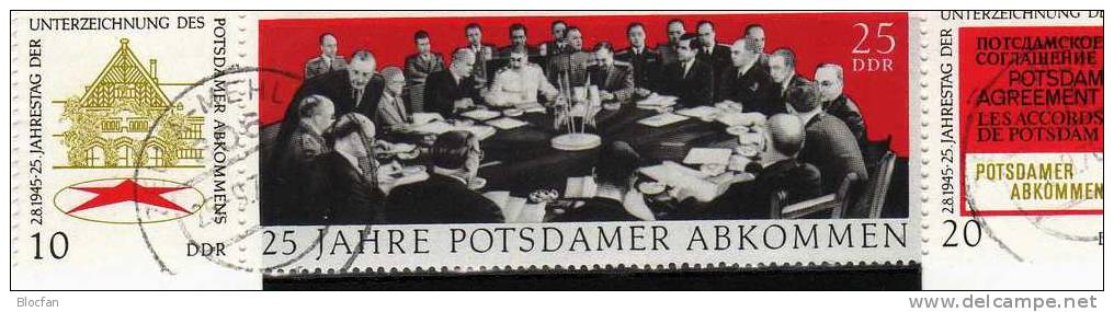 Potsdamer Abkommen Mit Stalin Und Churchill DDR 1598/0 Plus ZD ** Plus O 9€ - Sir Winston Churchill