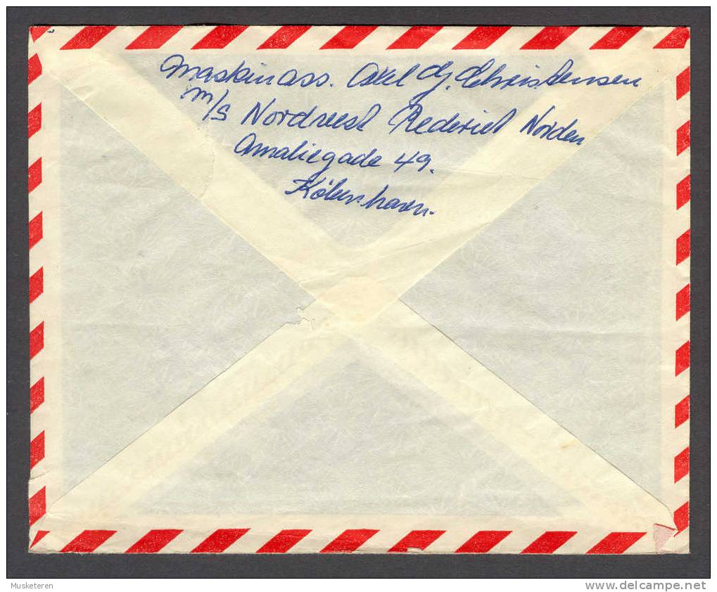 Netherlands Ship Mail Schiffspost AMSTERDAM 1957 M/S Nordwest Norden Shipping Agency To Copenhagen Denmark - Covers & Documents