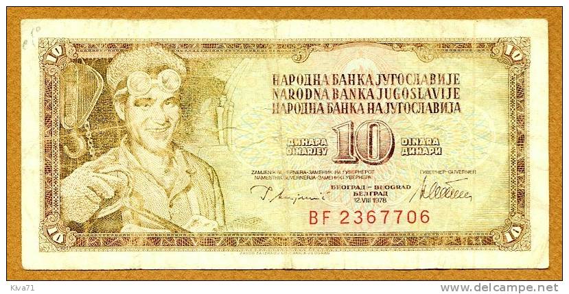 10 Dinars " Yougoslavie "       Ble52 - Yougoslavie