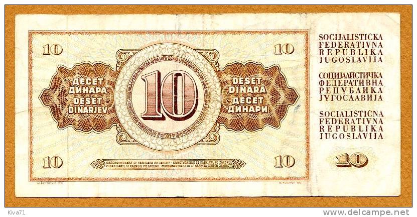 10 Dinars " Yougoslavie "       Ble52 - Yugoslavia