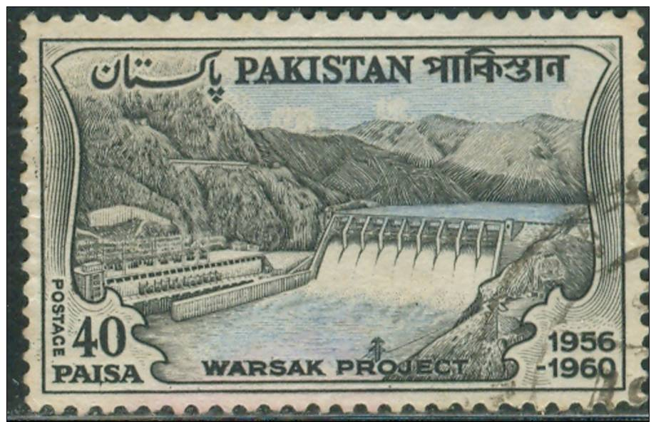 1961-WARSAC DAM,KABUL RIVER-USED-SEE SCAN FOR THE DETAILS AND CONDITION. - Pakistan