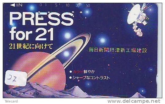 Télécarte Japon Satellite Antenne ESPACE (27) Telefonkarte  Satellitenschüsssel Phonecard -  Antenna - Space