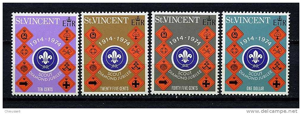 St Vincent ** N° 364 à 367 - 60e Ann. Du Scoutisme De St Vincent - St.Vincent (1979-...)