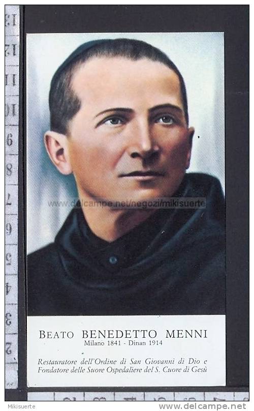 X1292 BEATO BENEDETTO MENNI Santino Holy Card - Religion &  Esoterik