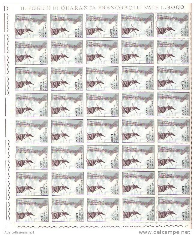 28227)n°6 Fogli Vaticane Da 40 Pz Da 20£ E 40£ E 100£ E 90£ E 200£ E 500£ Aerea Vaticana - Unused Stamps