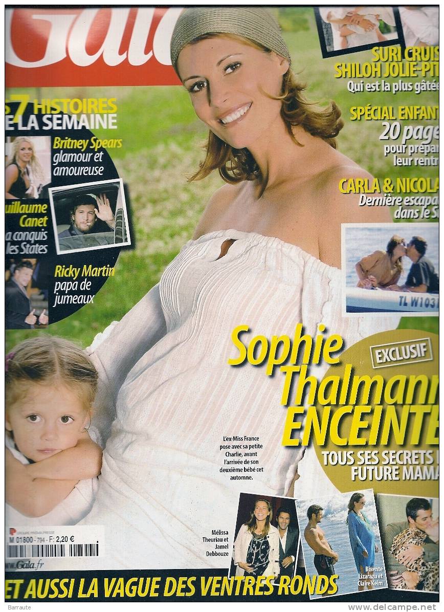 Gala N° 794 DU 27 / 08 / 2008  SOPHIE THALMANN En Couverture - People