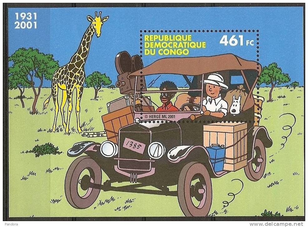 Congo Y&T BF 67 + 1523** "Tintin In Africa" - Neufs