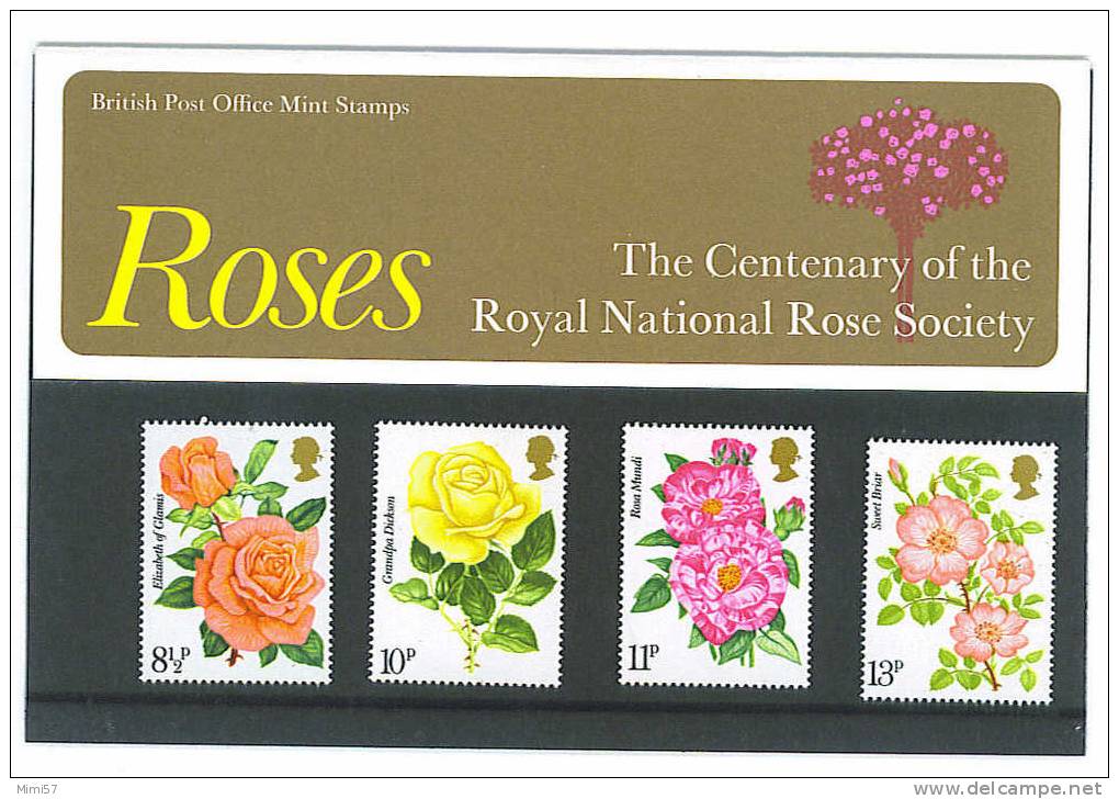 ROSES  - British Post Office Mint Stamps - The Centenary Of The Royal National Rose Sociéty - 1971-1980 Decimal Issues