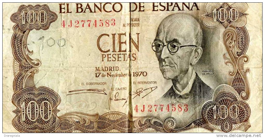 100 Pesetas ESPAGNE 17 Novembre 1970 - 100 Peseten