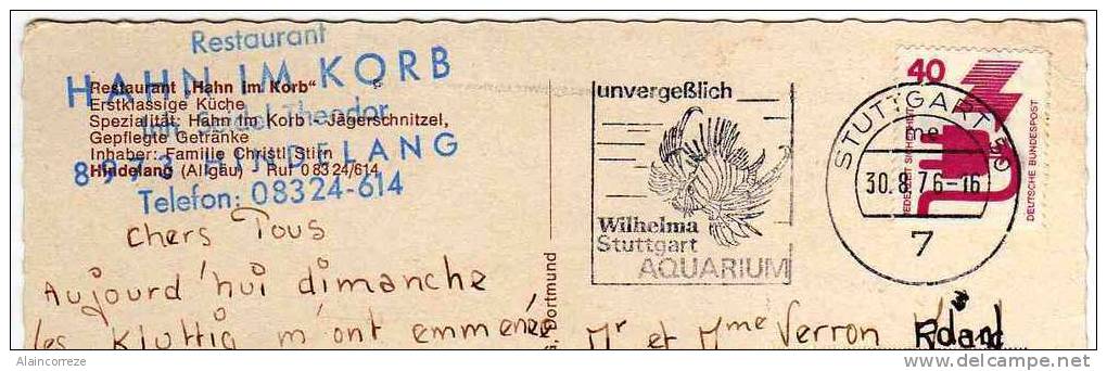 Allemagne Flamme De Stugart De 1976 Thème Poisson De Mer - Franking Machines (EMA)