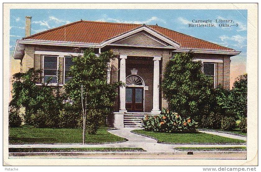 Bartlesville Oklahoma - Carnegie Library Bibliothèque - 1950s - Non Circulée - Unused - Bartlesville