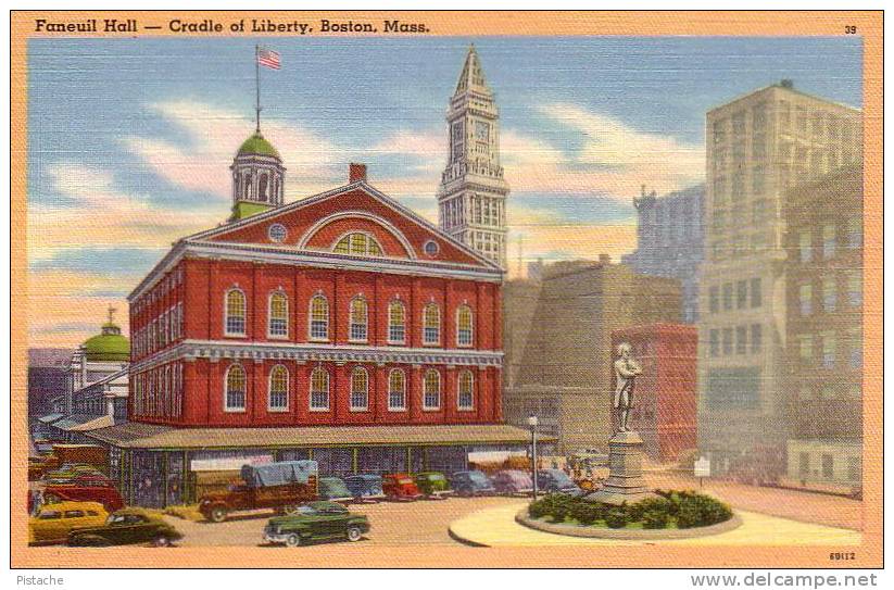 Boston Mass. Faneuil Hall - 1950s - Voitures Cars - Animée - Non Circulée - Unused - Boston