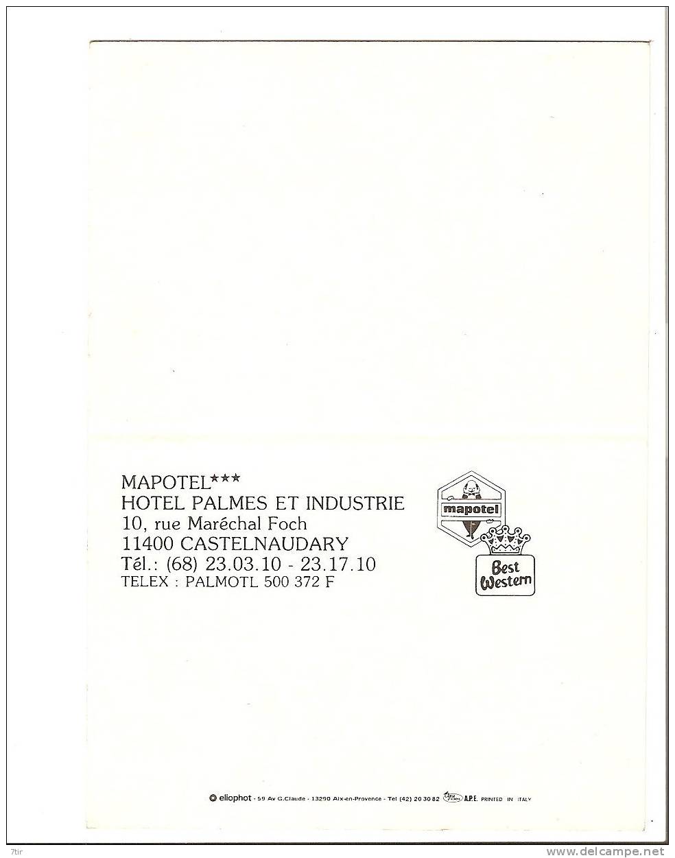 CASTELNAUDARY Hôtel Palmes Et Industrie - Castelnaudary