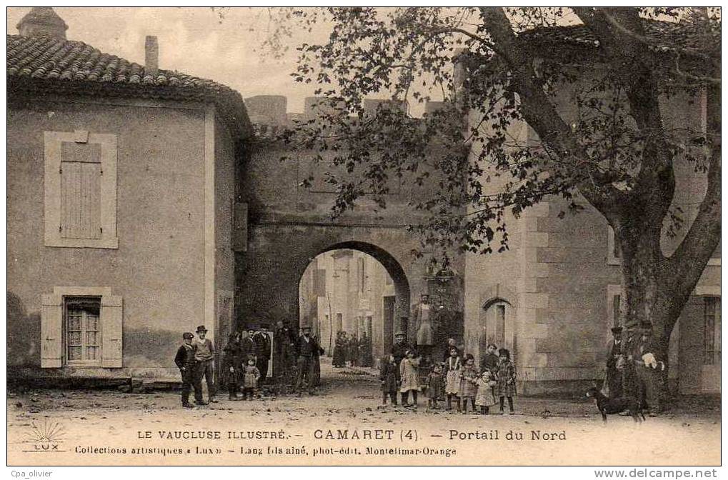 84 CAMARET Portail Du Nord, Bien Animée, Ed Lang 4, Vaucluse Illustré, 1918 - Camaret Sur Aigues