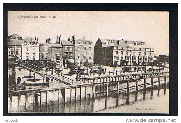 Early Postcard Corporation Pier & Hotels Horse & Carriages Hull Yorkshire - Ref 404 - Hull