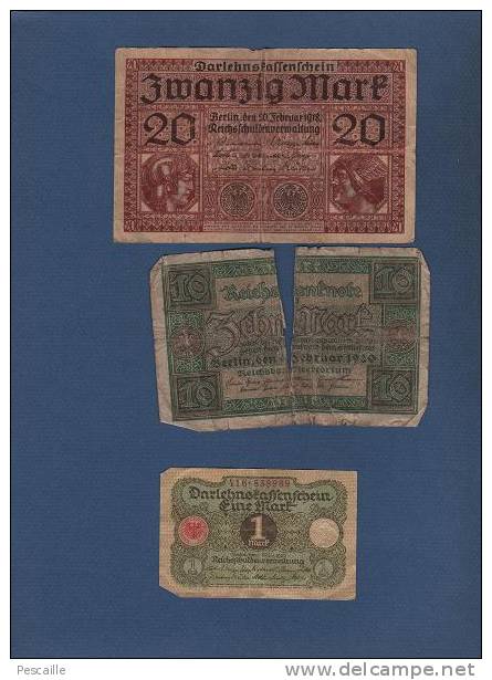 DEUTSCHLAND BANKNOTEN - 20 BANKNOTEN BIS 1910 ZU 1922 - Collezioni