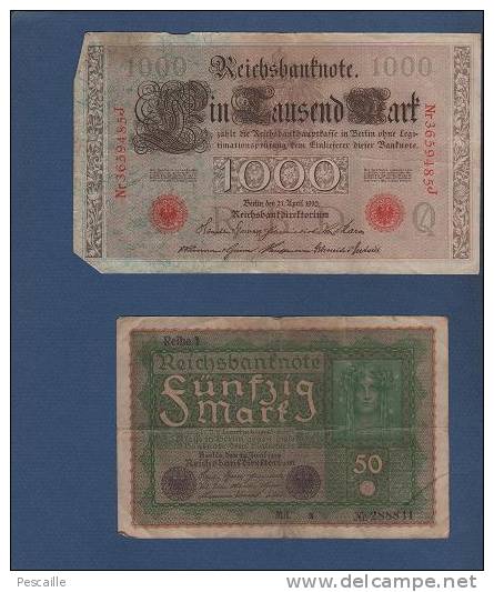 DEUTSCHLAND BANKNOTEN - 20 BANKNOTEN BIS 1910 ZU 1922