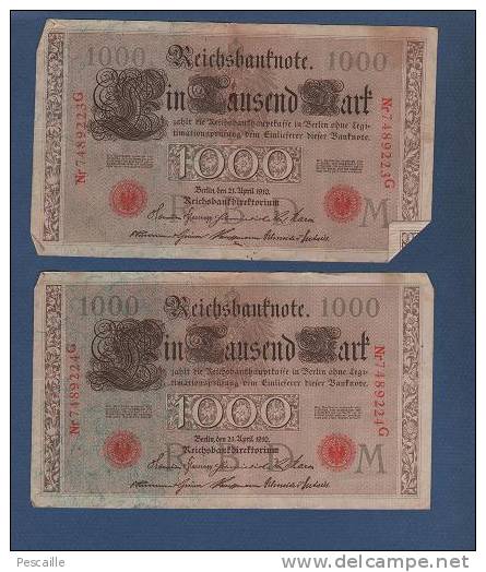 DEUTSCHLAND BANKNOTEN - 20 BANKNOTEN BIS 1910 ZU 1922