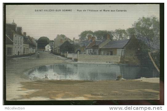 80  SAINT VALERY SUR SOMME   Rue De L'abbaye Et Mare Aux Canards (toilée Couleur) - Saint Valery Sur Somme