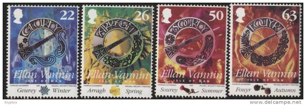 Isle Of Man 1999 - The Four Seasons - Complete Set Of 4 Stamps - Isola Di Man