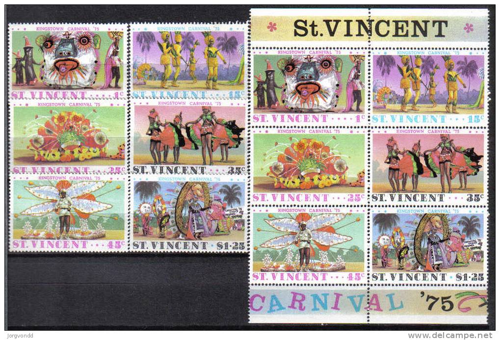 St.Vincent-1975-Karneval-(377-382+Zdr.aus Bl 4) Postfrisch - St.Vincent (1979-...)