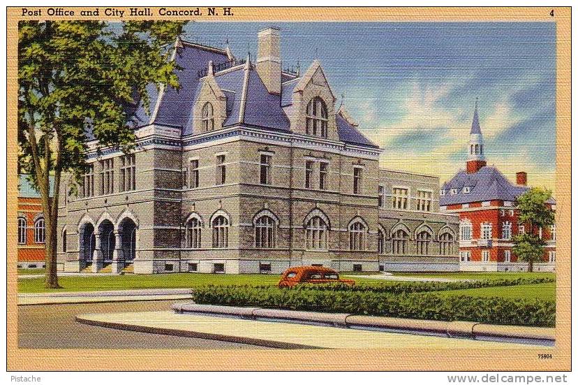 Concord New Hampshire NH - Post Office City Hall - Bureau De Poste - 45-50s  - Neuve Unused - Concord