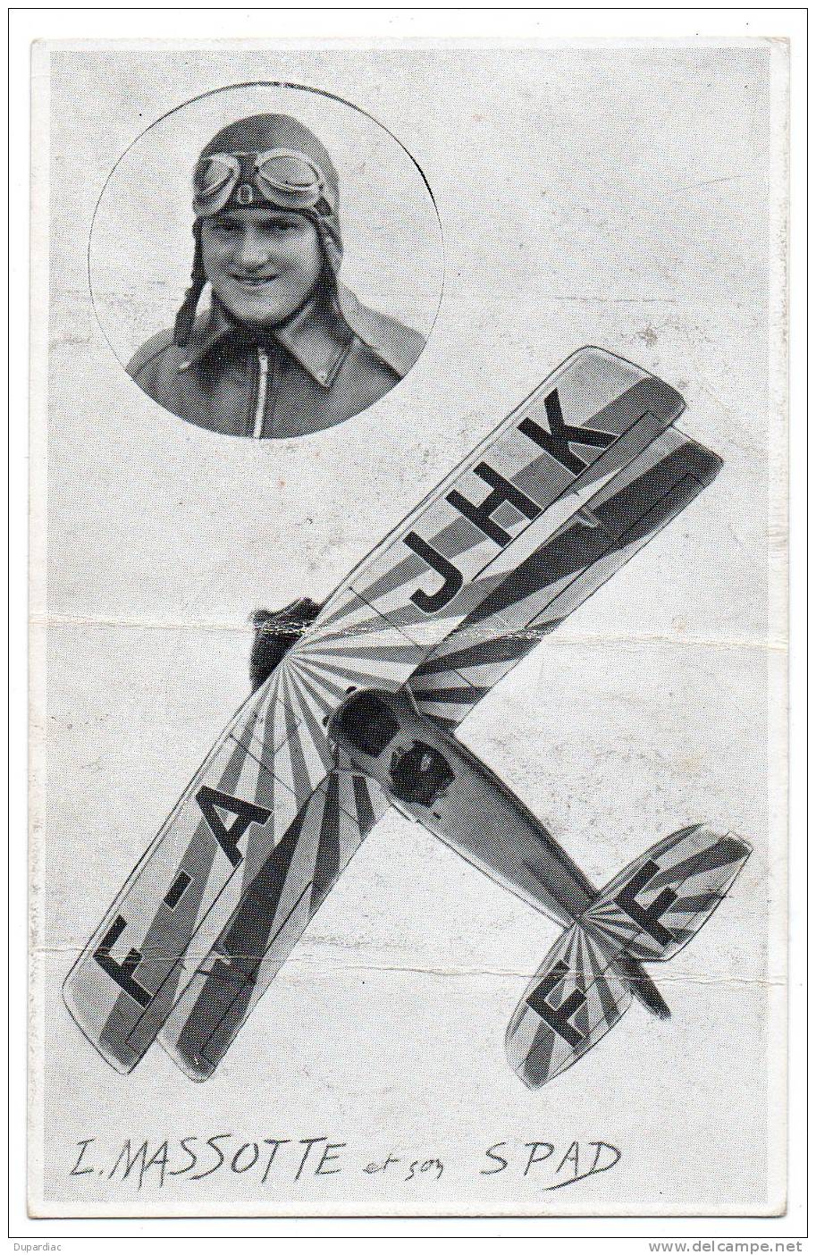 65 - Hautes Pyrénées /  TARBES : Carte-Photo De L'aviateur L. MASSOTTE Et Son SPAD (Meeting Du 28 Janvier 1934) - Tarbes