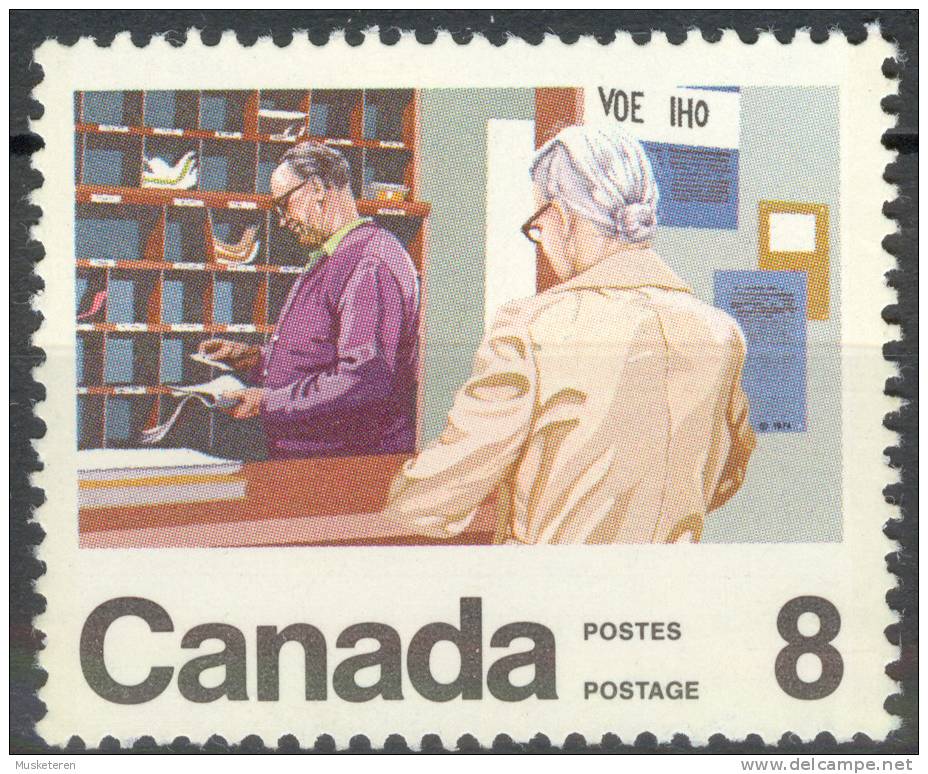 Canada 1974 Mi. 560 Postal Service 100 Years Anniversary Postmaster & Customer MNH** - Nuovi