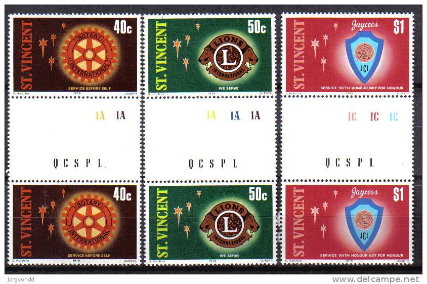 St.Vincent-1978-Service-C   Lubs-(503-505 Mit Zwischensteg)  Postfrisch - St.Vincent (1979-...)