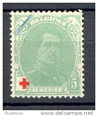 Belgium Mi. 107 King König Albert I. Red Cross Rotes Kreutz Croix Rouge ERROR Misplaced Cross To The Right !! - 1914-1915 Croix-Rouge