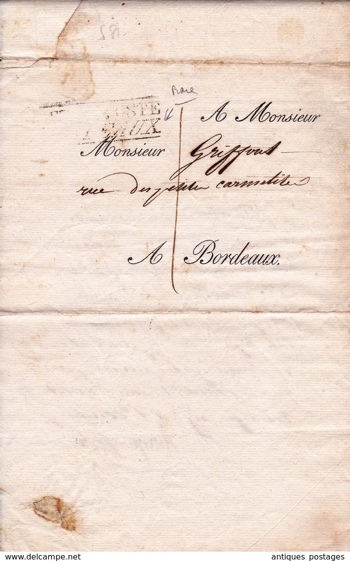 Lettre Restauration 1818 Chambre De Commerce De Bordeaux Gironde - 1801-1848: Précurseurs XIX