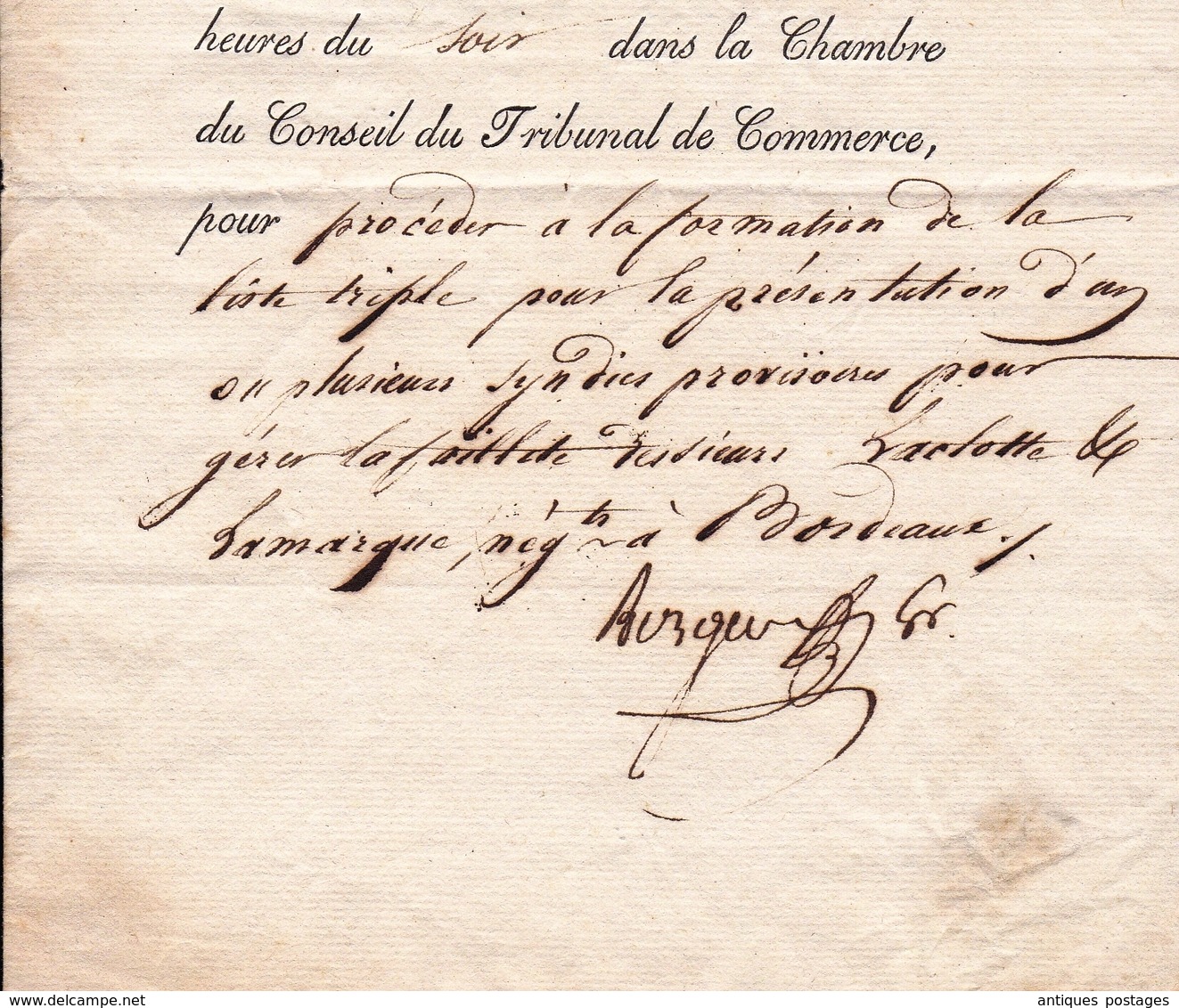 Lettre Restauration 1818 Chambre De Commerce De Bordeaux Gironde - 1801-1848: Précurseurs XIX