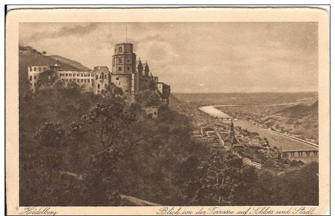 Heidelberg, Blich Von Der Terrasse Auf Schloss Und Stadt, Germany, Early Modern Era Postcard # 4778 - Heidelberg