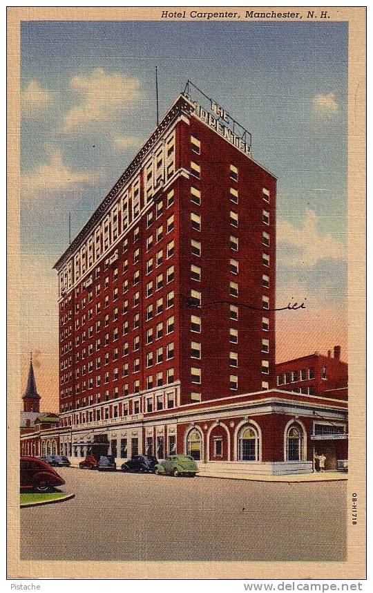 Manchester New Hampshire NH - Hotel Carpenter  - 1950s  - Écrite Used - Manchester