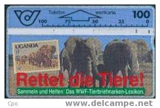 # AUSTRIA 28 WWF - Elephants - Animal,elephant- 100 Landis&gyr 06.91 Tres Bon Etat - Oesterreich