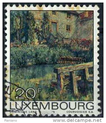 PIA - LUSSEMBURGO  - 1975 : Tableau Du Peintre Dominique Lang : Le Barrage - (Yv  855) - Oblitérés